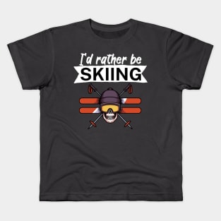 Id rather be skiing Kids T-Shirt